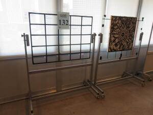 LOT (2) MOBIL CLEAR GLASS WHITEBOARD, 47.5" X 35.5"