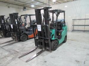 MITSUBISHI FGC25N 4,950 POUND CAPACITY FORKLIFT WITH UP/DOWN, TILT, SIDE SHIFT, AND 20,634 HOURS