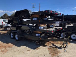 (4) 2016 CARSON 6' X 17' HEAVY DUTY CAR HAULER WITH STEEL BED 4543KG/9995 POUND CAPACITY SC172 TRAILERS VIN#'S 4HXSC1727HC189978, 4HXSC172XHC189974, 4HXSC1723HC189993, 4HXSC1729HC189996 (LOCATION: 18925 South Western Ave,Torrance, CA 90503)