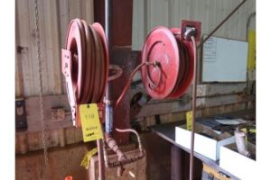 LOT: (10) Assorted Air Hose Reels (mounted in shop)