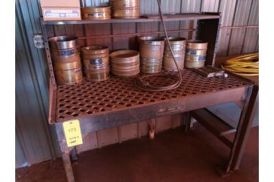 LOT: 54 in. x 27 in. Containment Work Bench, with (30) Assorted Sieves