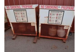 LOT: (2) Propane Storage Cages, with Propane Bottles